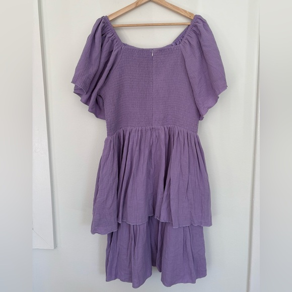 Ivy City Co. || Iris Tiered Ruffle Smocked Dress Lavender Purple XL - Picture 7 of 11
